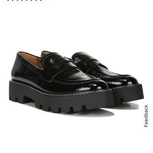 Franco Sarto Black Patent Leather Loafers